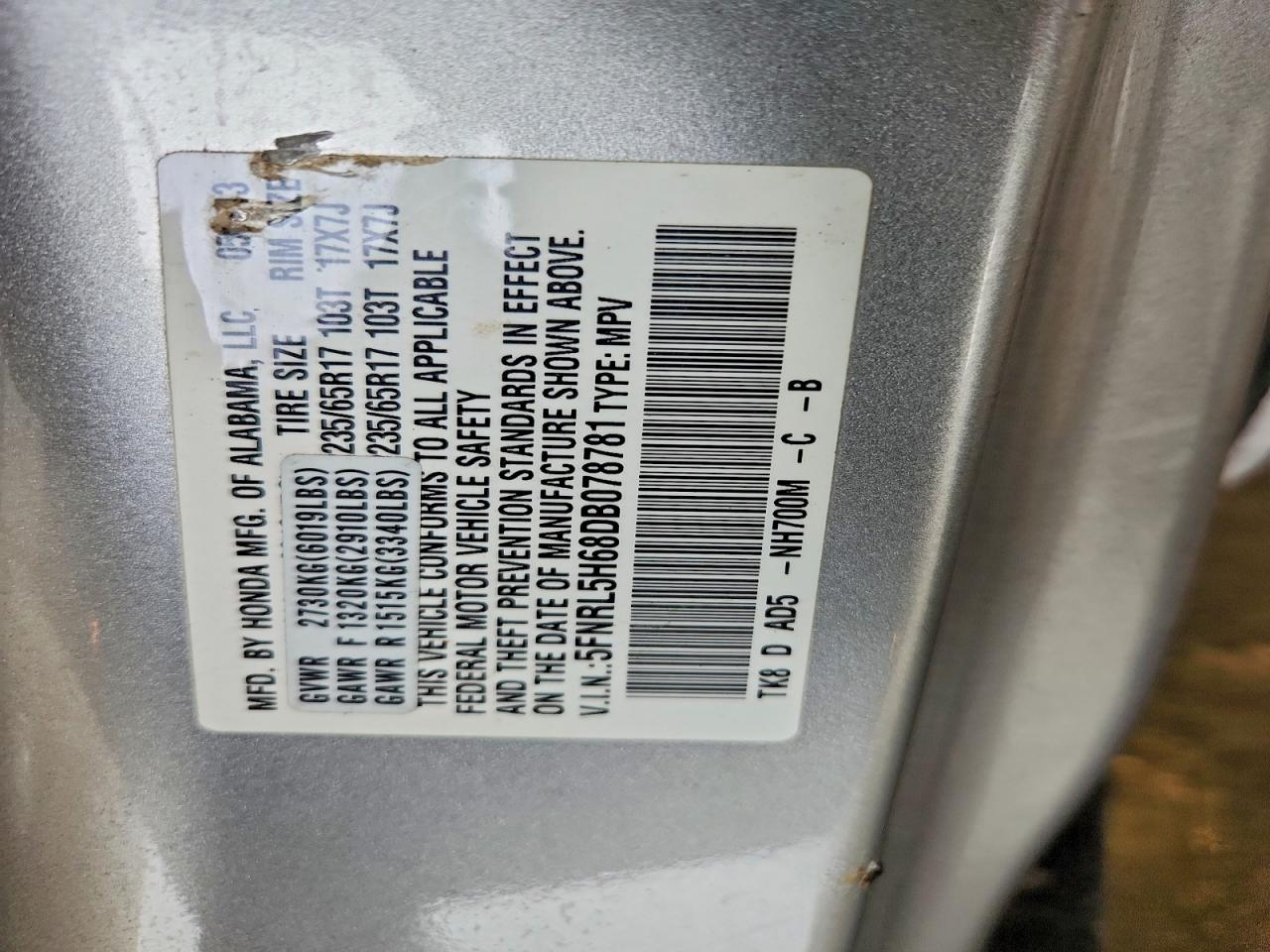 2013 HONDA ODYSSEY EXL photo 13