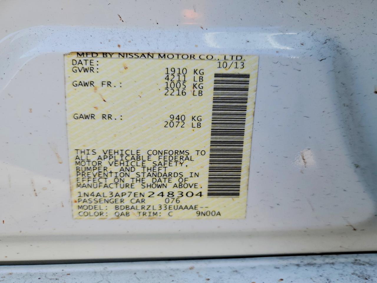 2014 NISSAN ALTIMA 2.5 photo 12