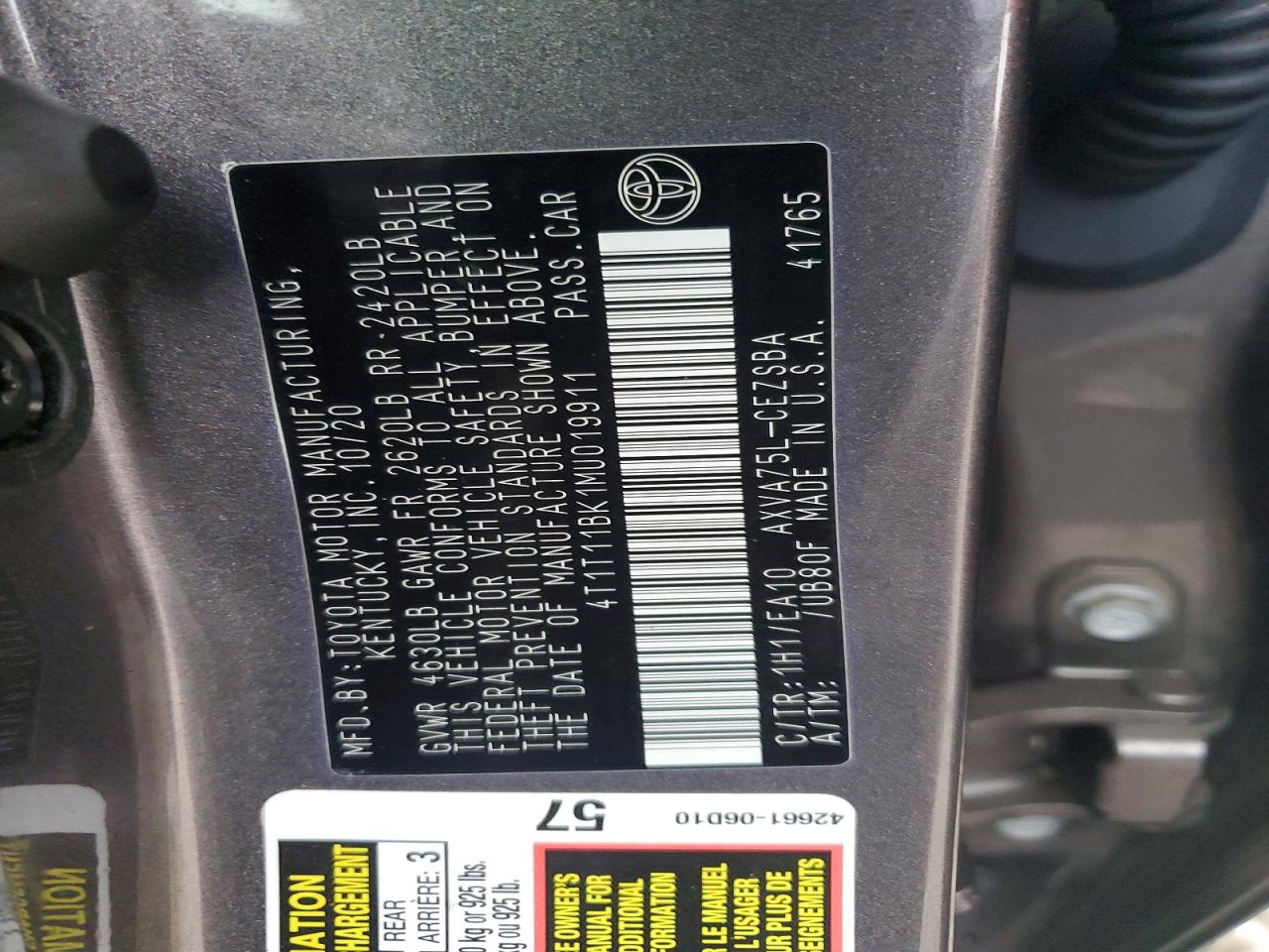 2021 TOYOTA CAMRY SE photo 12