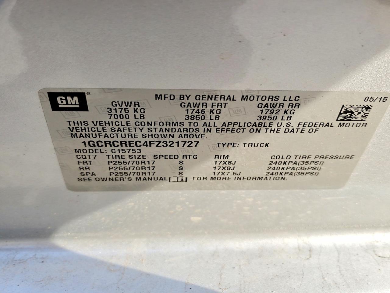 2015 CHEVROLET SILVERADO C1500 LT photo 12