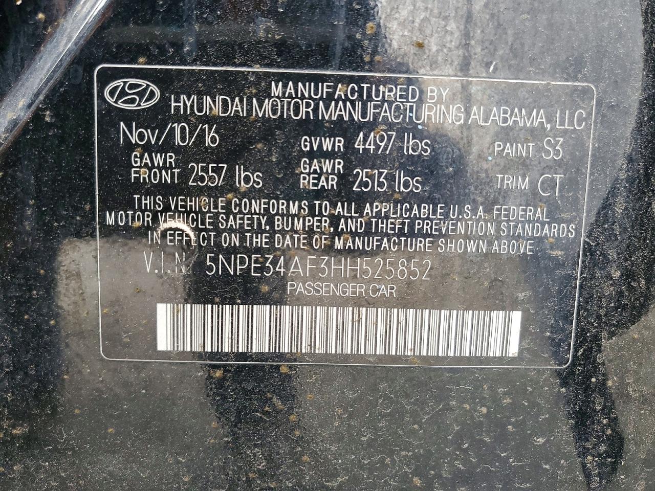 2017 HYUNDAI SONATA SPORT photo 12