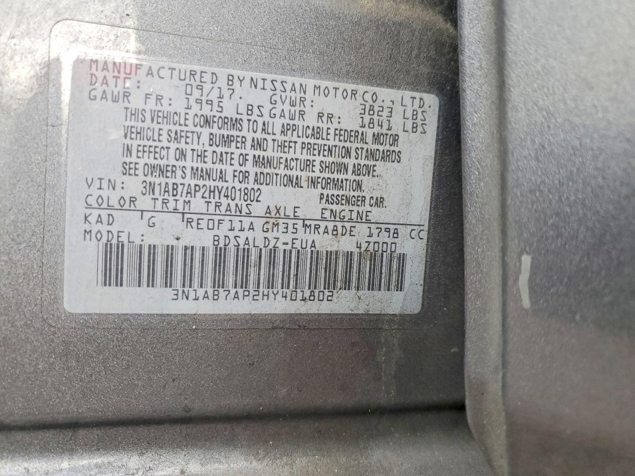 2017 NISSAN SENTRA S photo 23