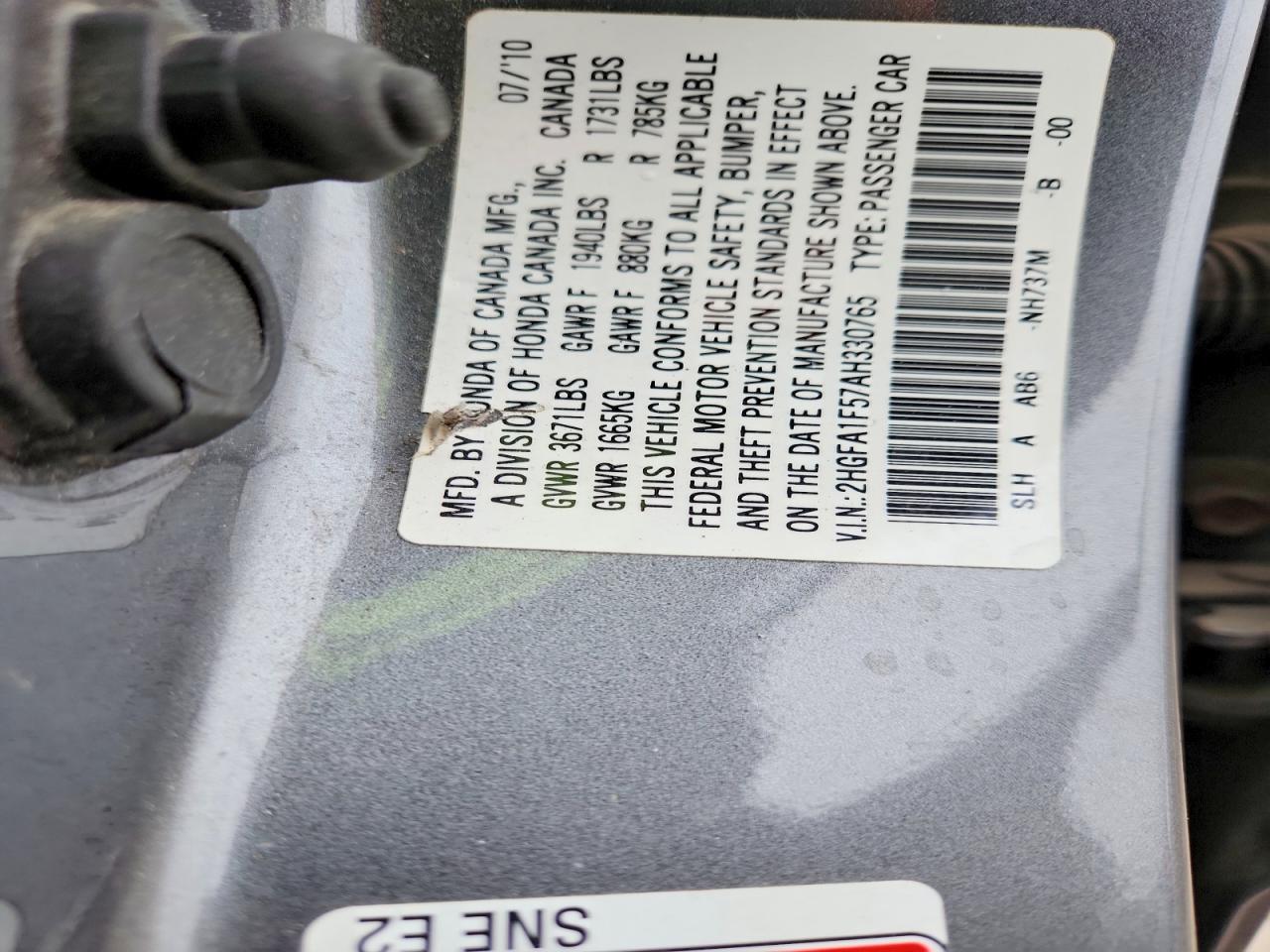 2010 HONDA CIVIC LX photo 12