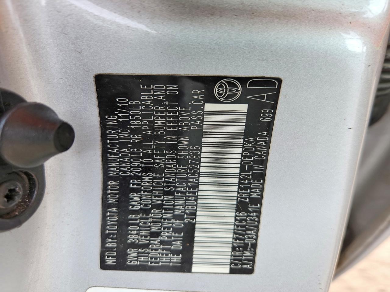 2010 TOYOTA COROLLA BASE photo 12