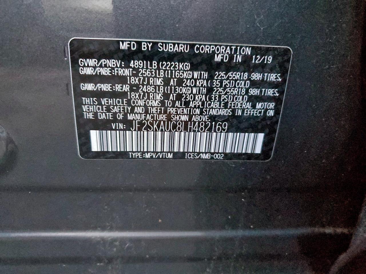 2020 SUBARU FORESTER LIMITED photo 13