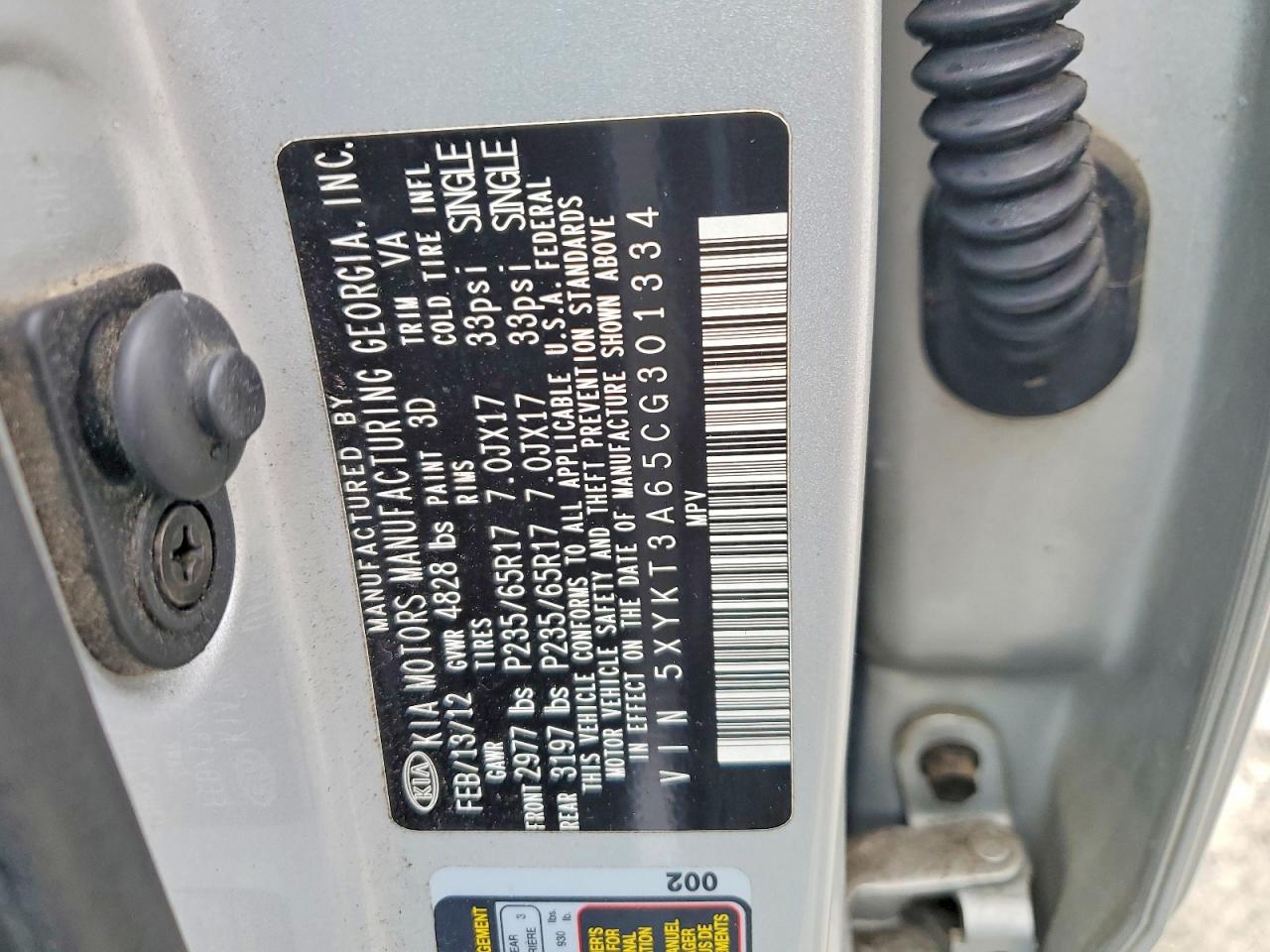 2012 KIA SORENTO BASE photo 37