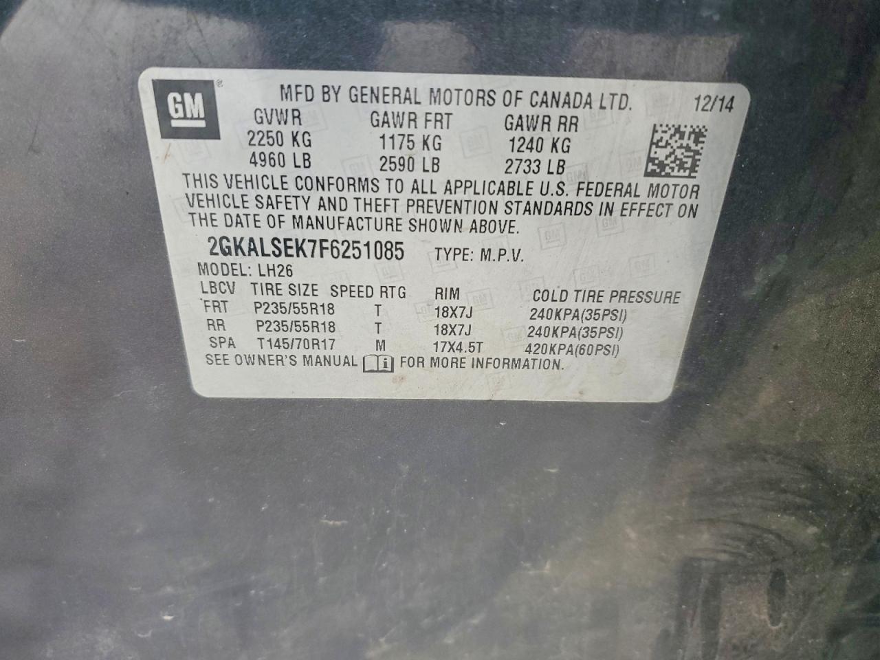 2015 GMC TERRAIN SLT photo 13