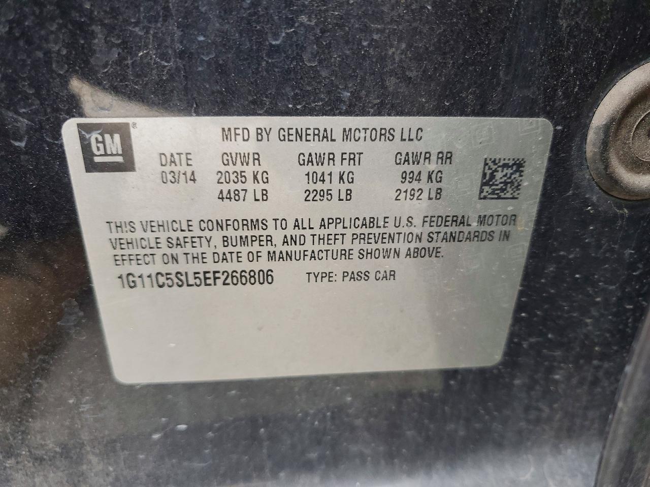 2014 CHEVROLET MALIBU 1LT photo 12