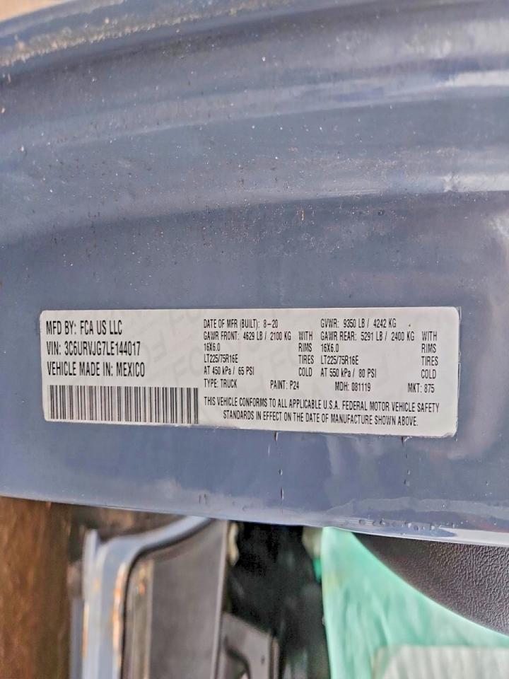 2020 RAM PROMASTER 3500 DELIVERY VAN photo 13
