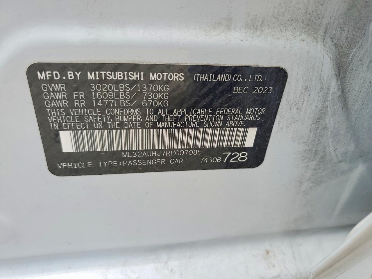 2024 MITSUBISHI MIRAGE ES photo 12