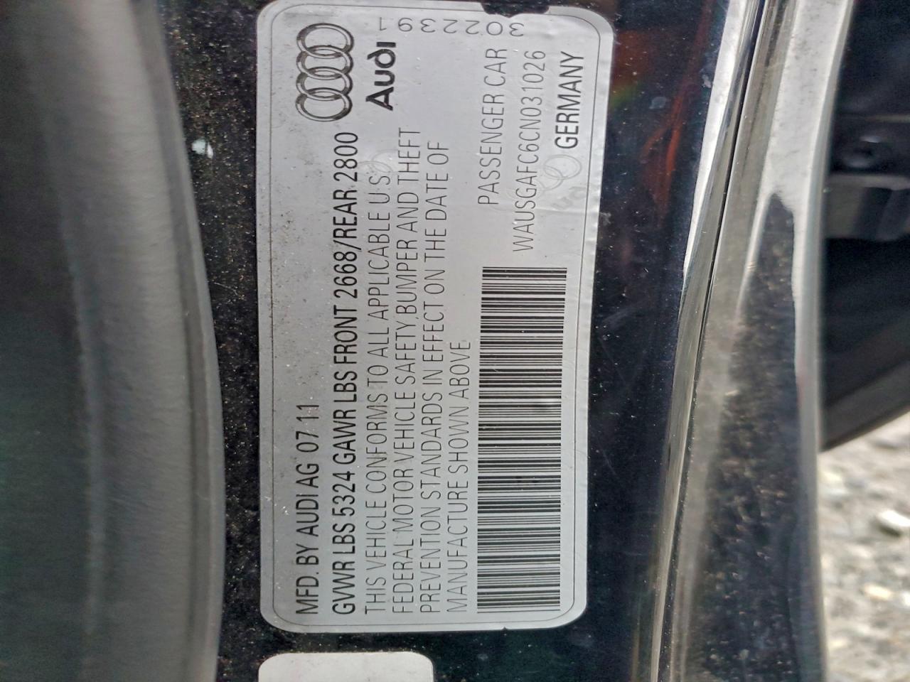 2012 AUDI A7 PRESTIGE photo 12