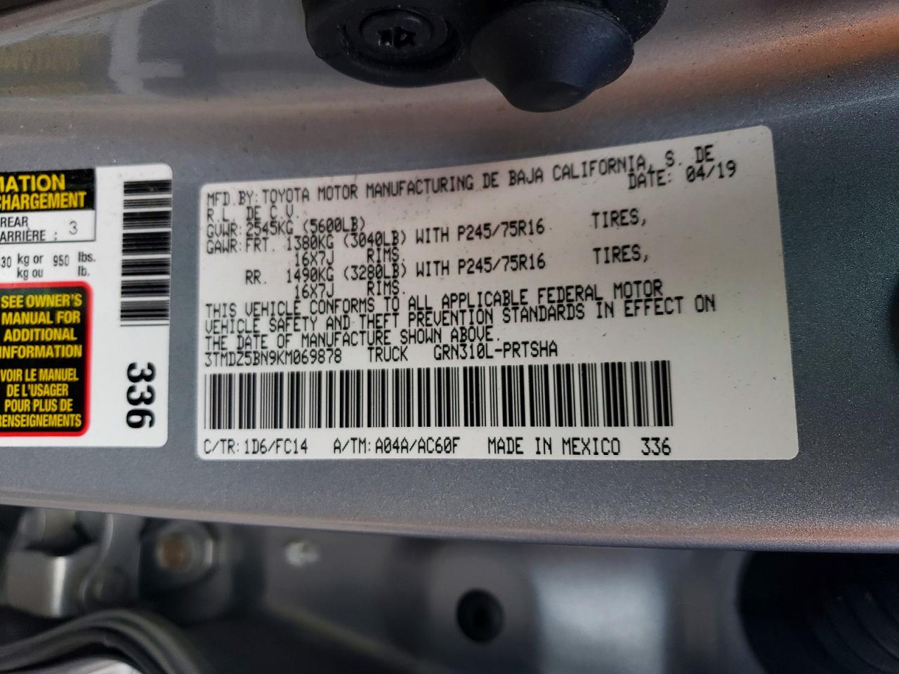 2019 TOYOTA TACOMA DOUBLE CAB photo 12