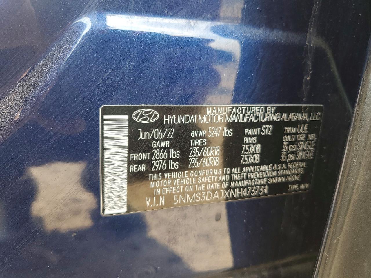 2022 HYUNDAI SANTA FE SEL photo 14