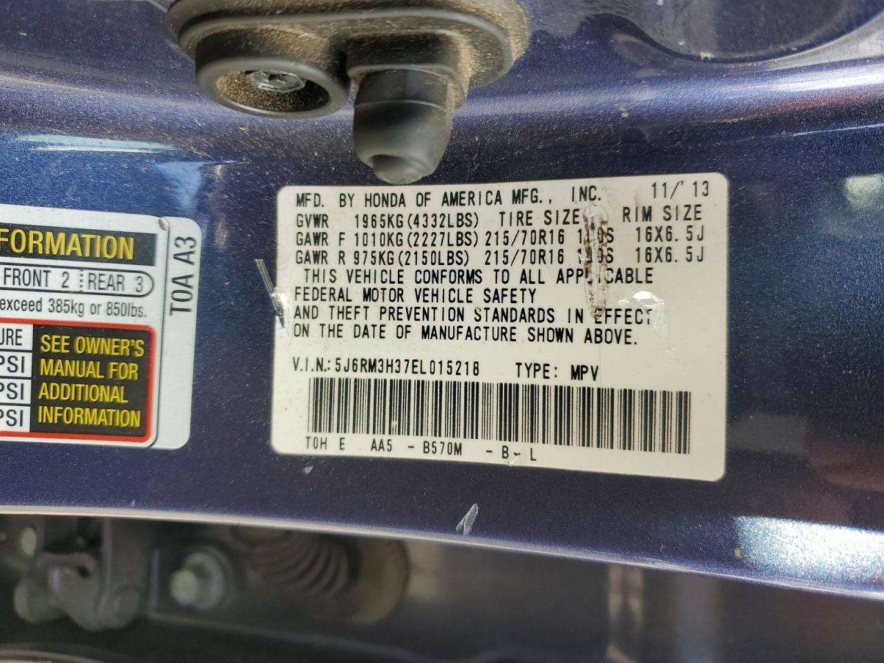 2014 HONDA CR-V LX photo 12