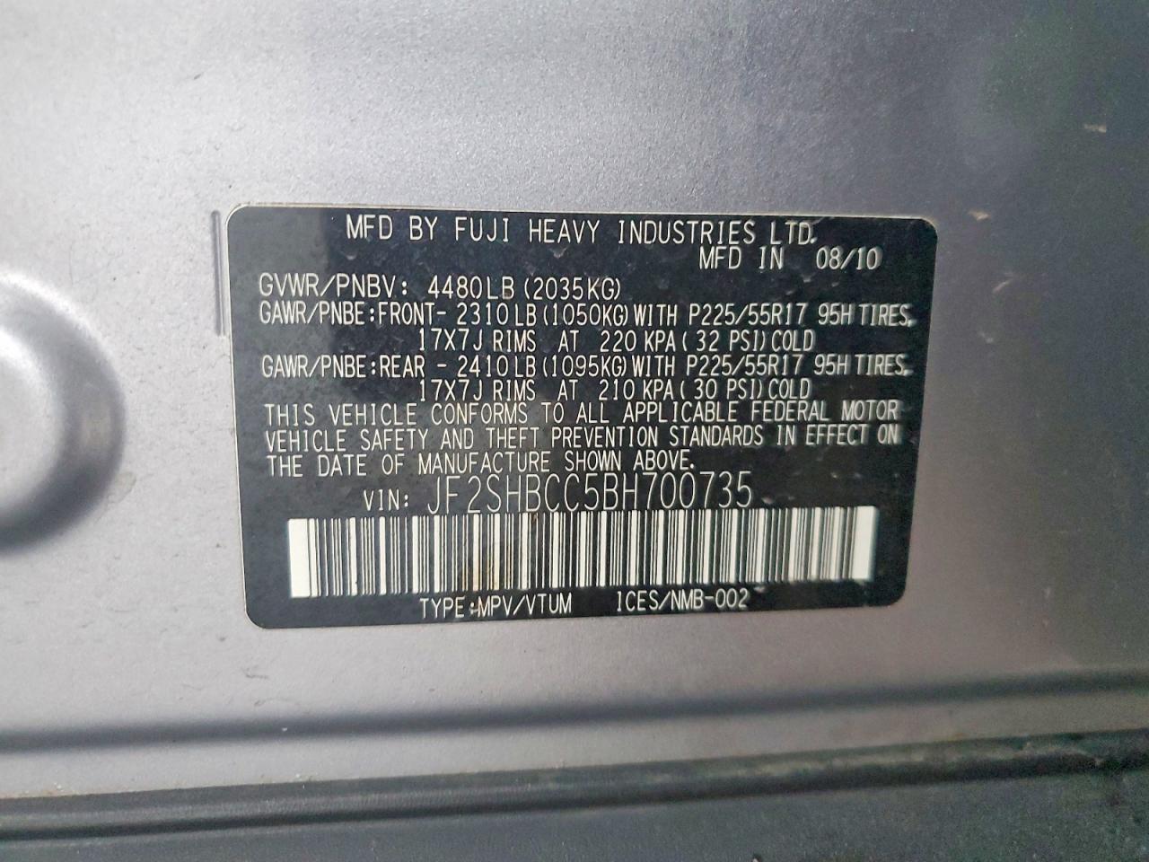 2011 SUBARU FORESTER