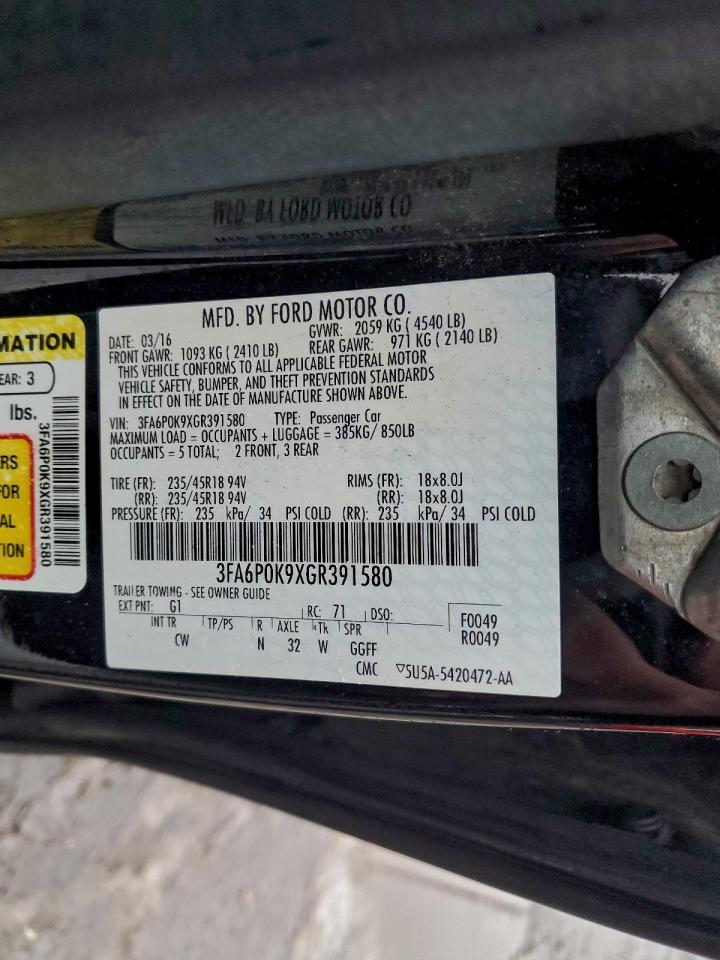 2016 FORD FUSION TITANIUM photo 12