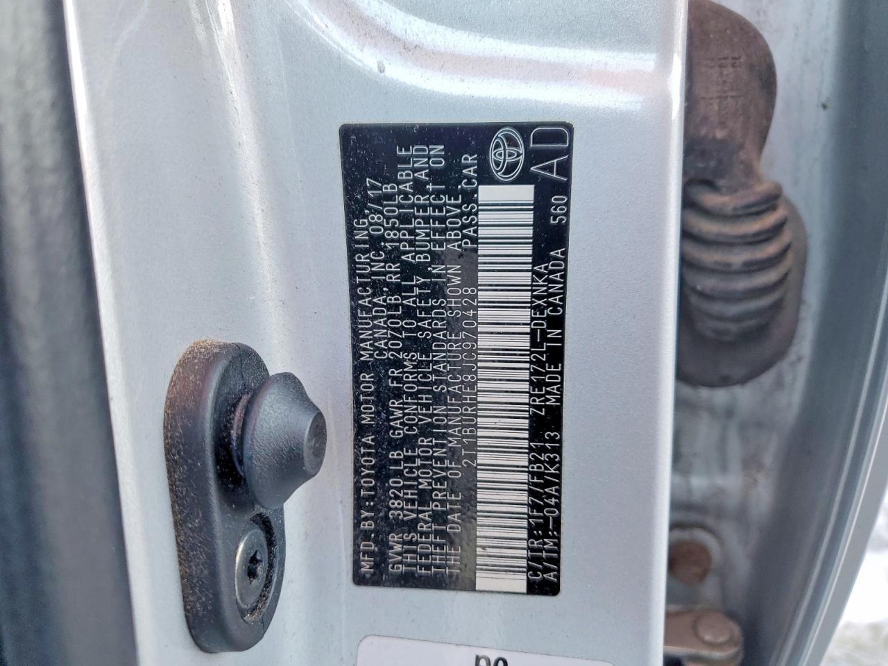 2018 TOYOTA COROLLA L photo 34
