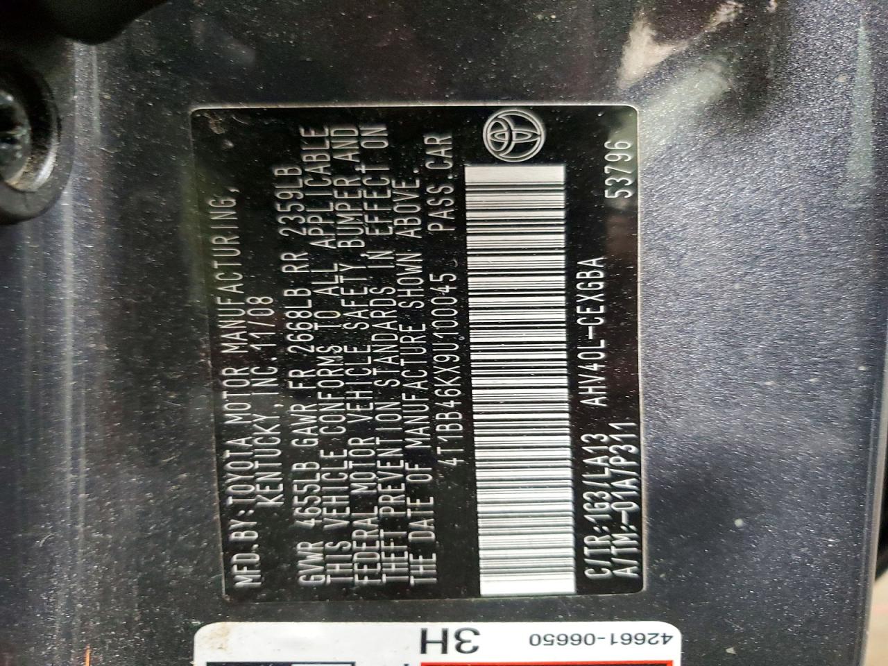 2009 TOYOTA CAMRY HYBRID photo 12