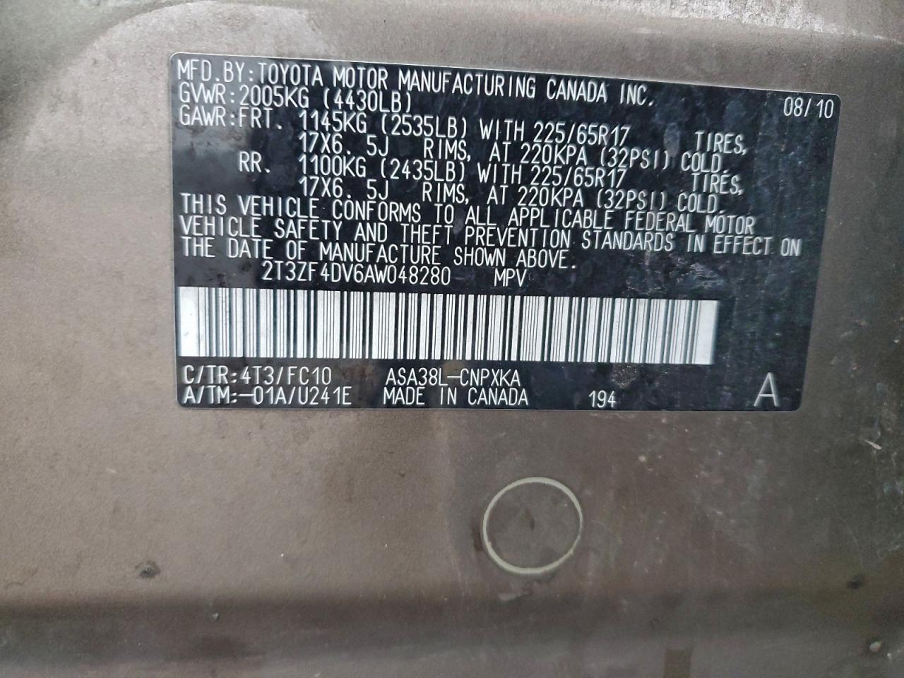 2010 TOYOTA RAV4 photo 13