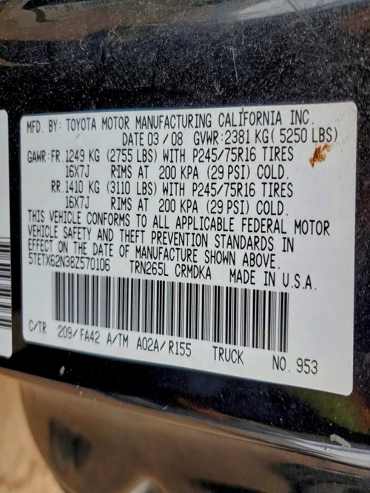2008 TOYOTA TACOMA PRERUNNER ACCESS CAB photo 23