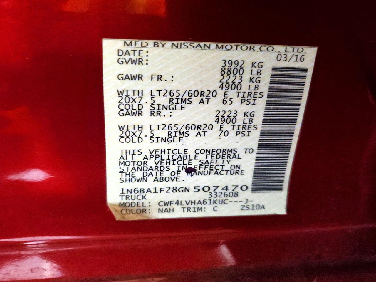 2016 NISSAN TITAN XD SL photo 12