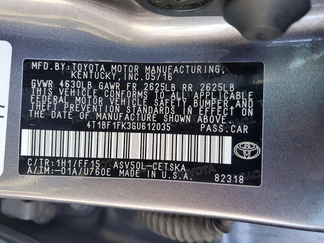 2016 TOYOTA CAMRY SE photo 12