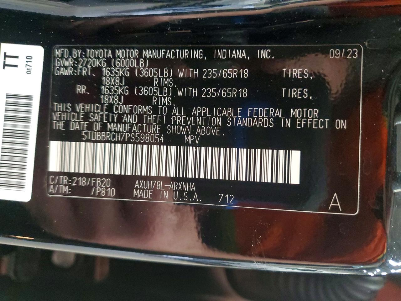 2023 TOYOTA HIGHLANDER HYBRID LE photo 13