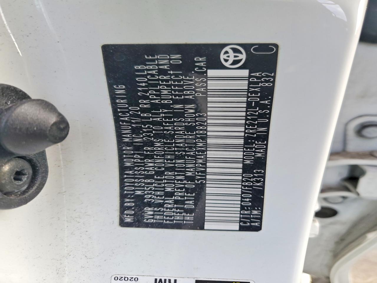 2021 TOYOTA COROLLA LE photo 12