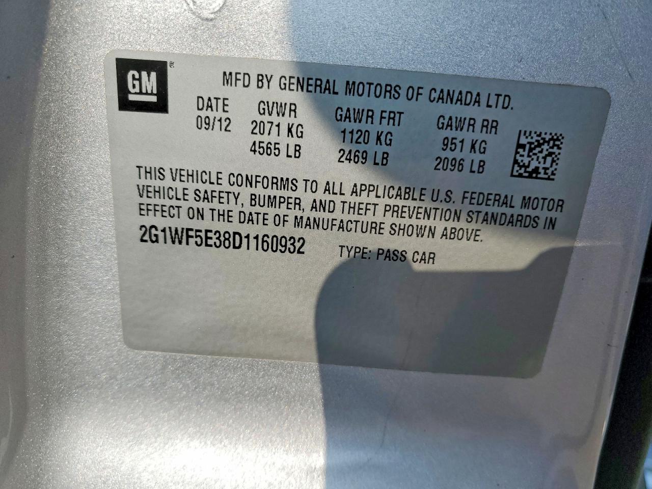 2013 CHEVROLET IMPALA LS photo 12