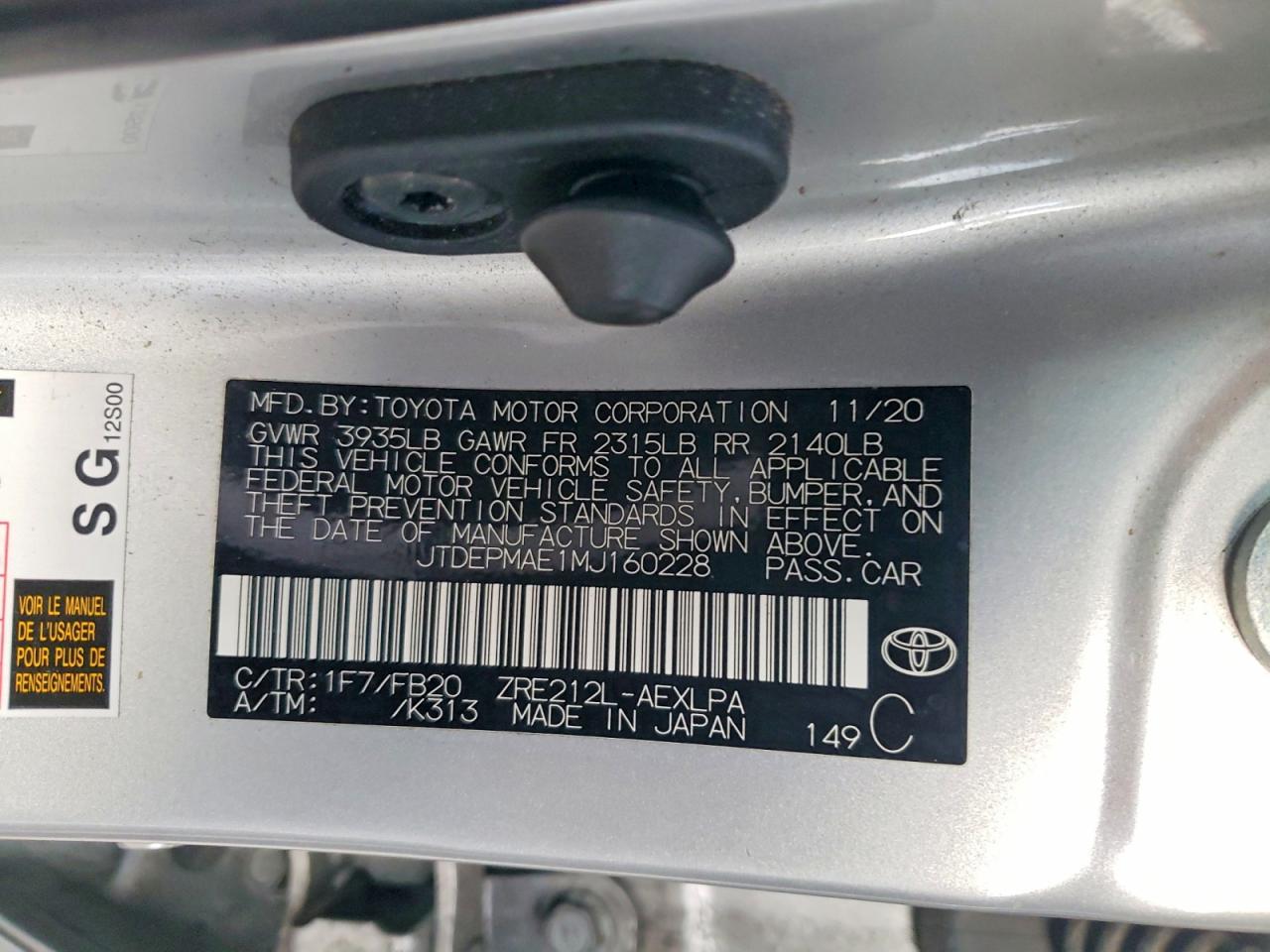 2021 TOYOTA COROLLA LE photo 37