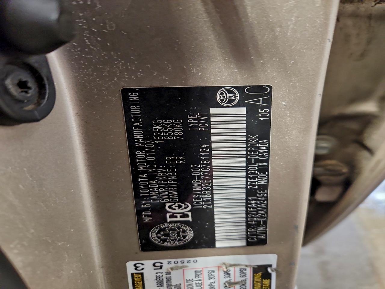 2007 TOYOTA COROLLA CE photo 12