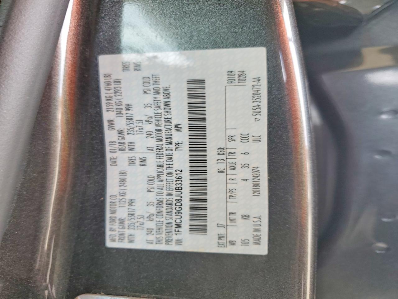 2018 FORD ESCAPE SE photo 13
