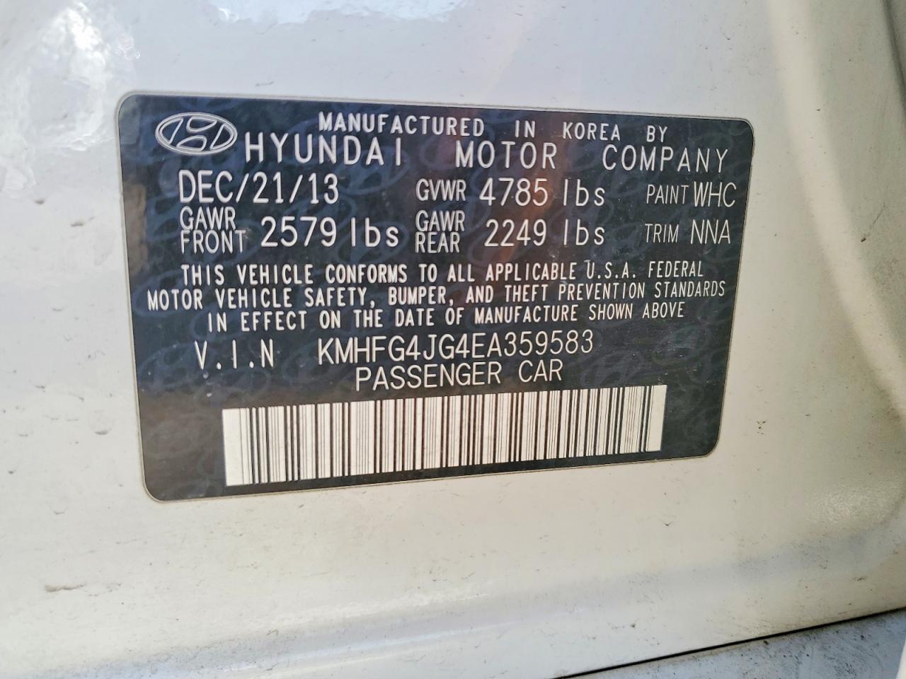 2014 HYUNDAI AZERA photo 23