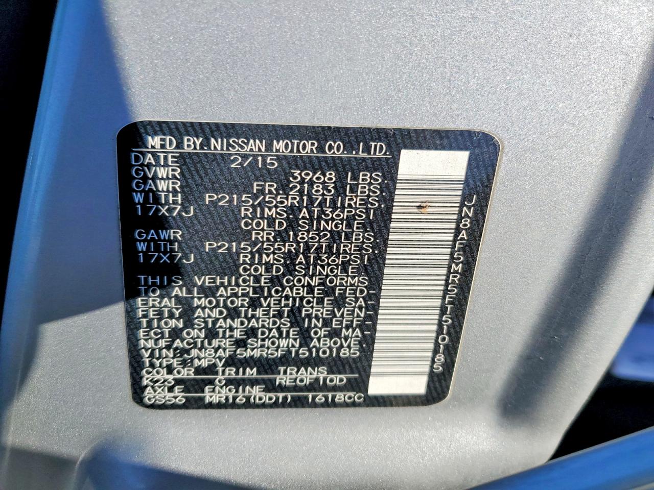 2015 NISSAN JUKE S photo 13