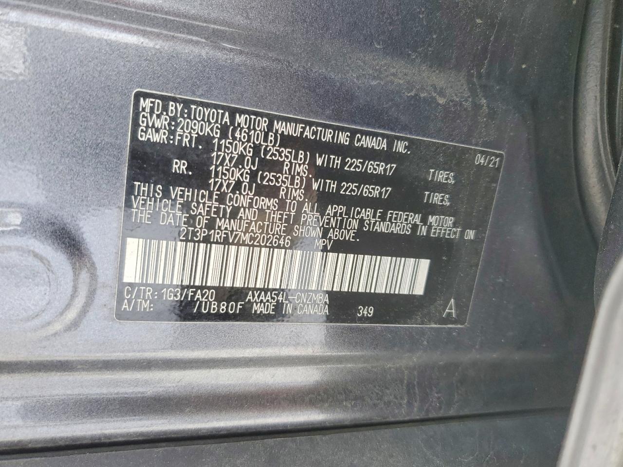 2021 TOYOTA RAV4 XLE photo 13