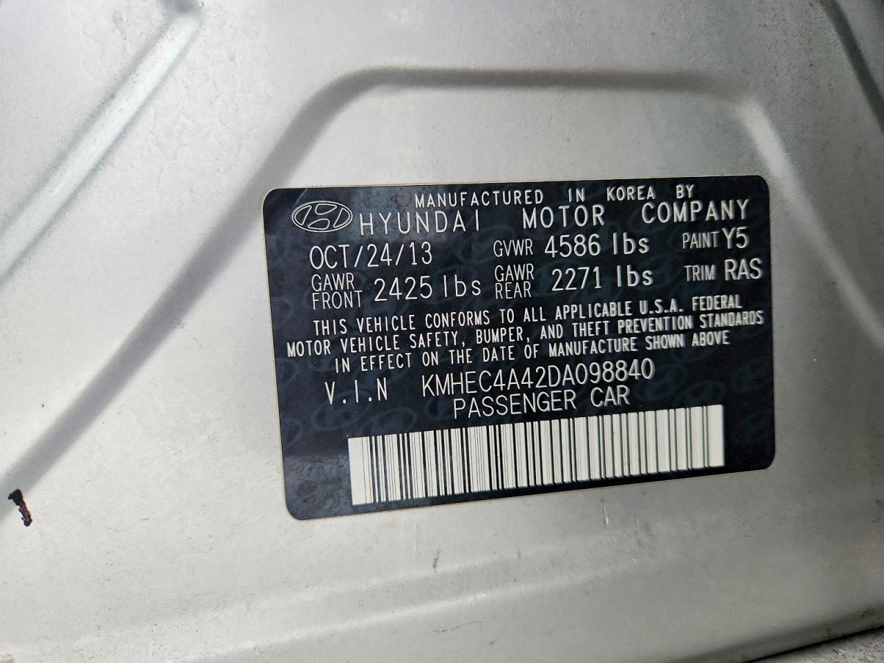 2013 HYUNDAI SONATA HYBRID photo 12