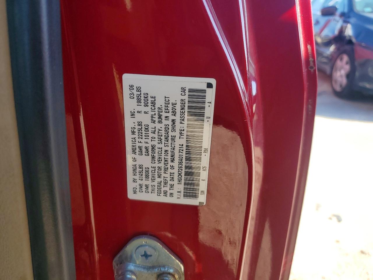 2006 HONDA ACCORD EX photo 23