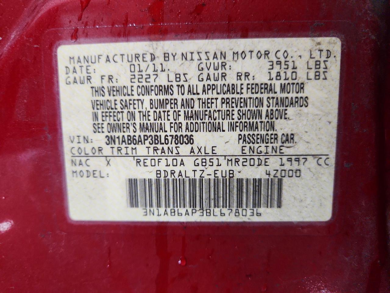 2011 NISSAN SENTRA 2.0 photo 37