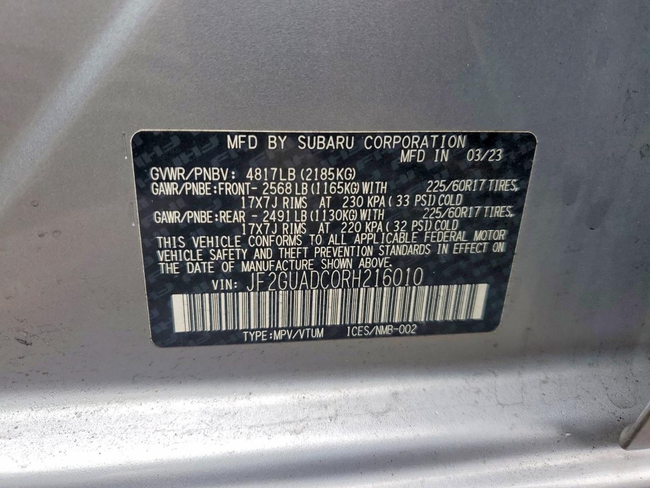 2024 SUBARU CROSSTREK PREMIUM photo 13