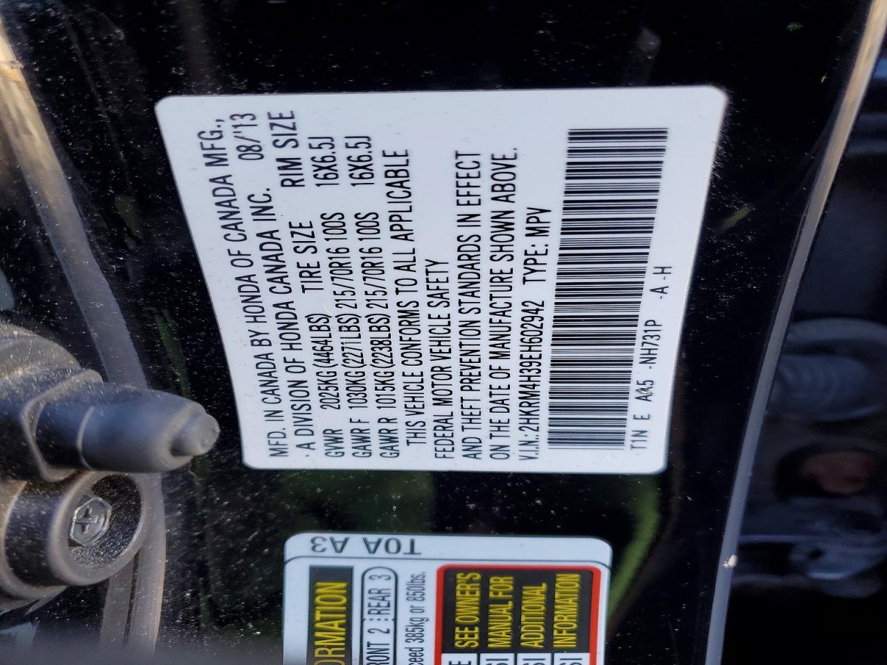 2014 HONDA CR-V LX photo 23