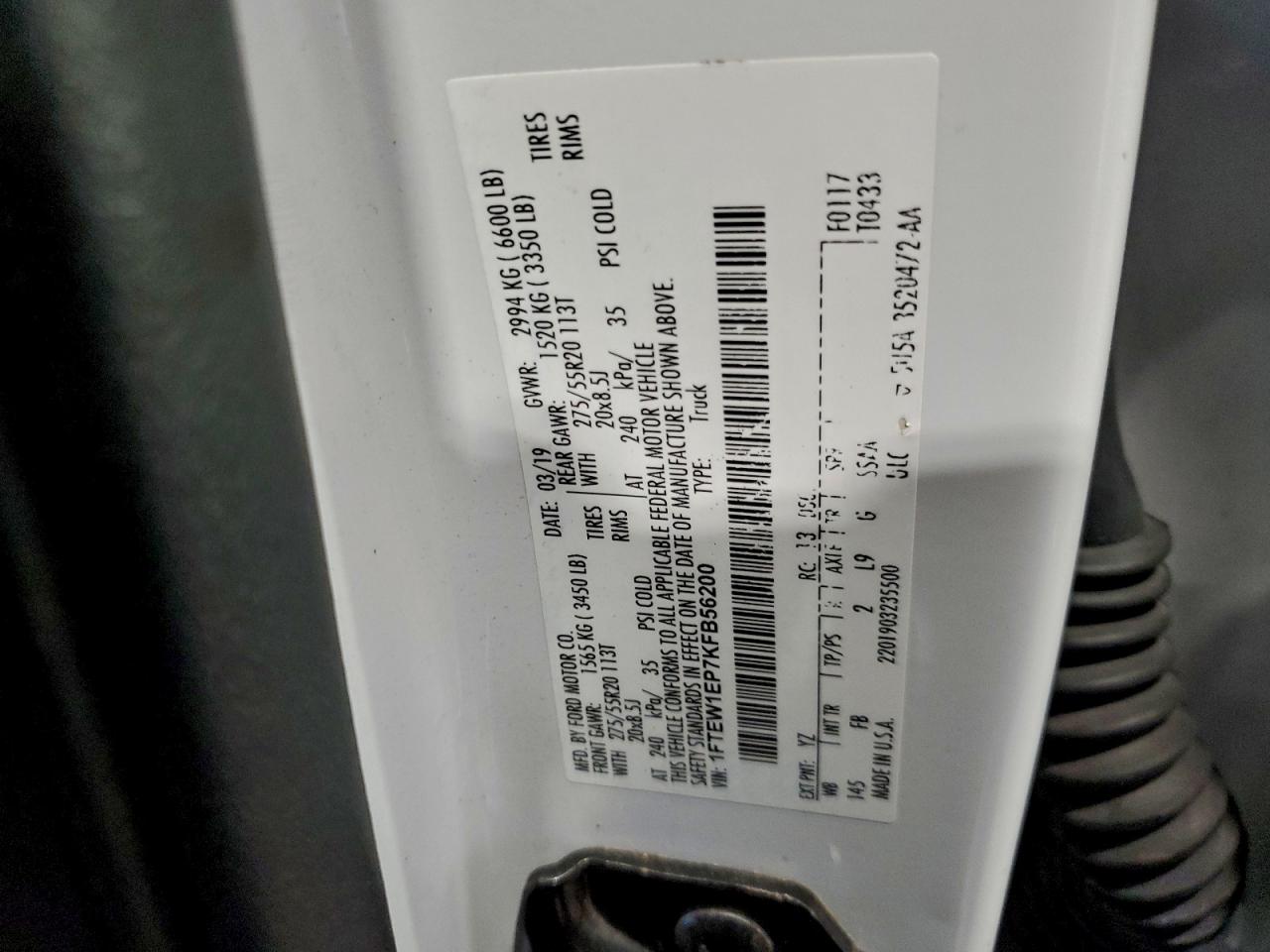 2019 FORD F150 SUPERCREW photo 12