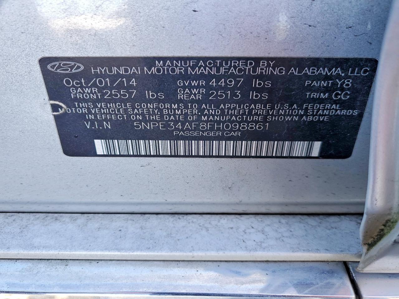 2015 HYUNDAI SONATA LIMITED photo 12