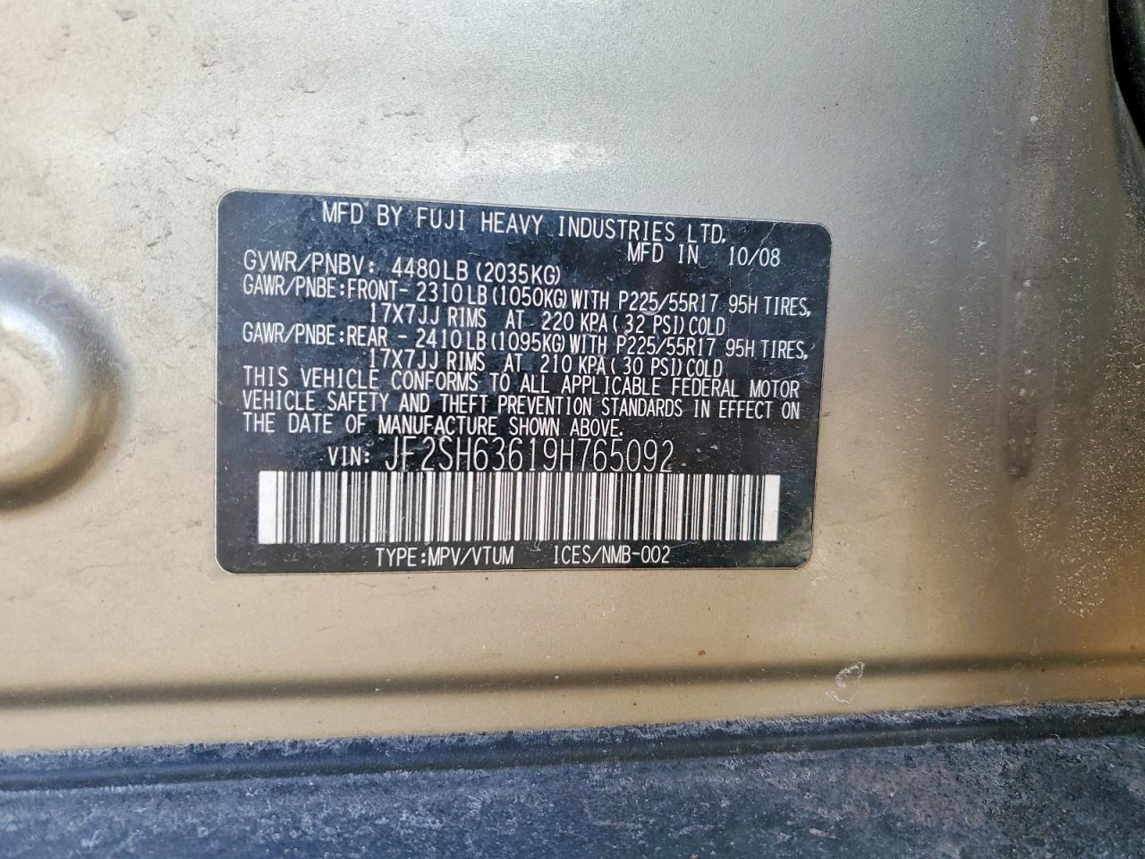 2009 SUBARU FORESTER 2.5X PREMIUM photo 13