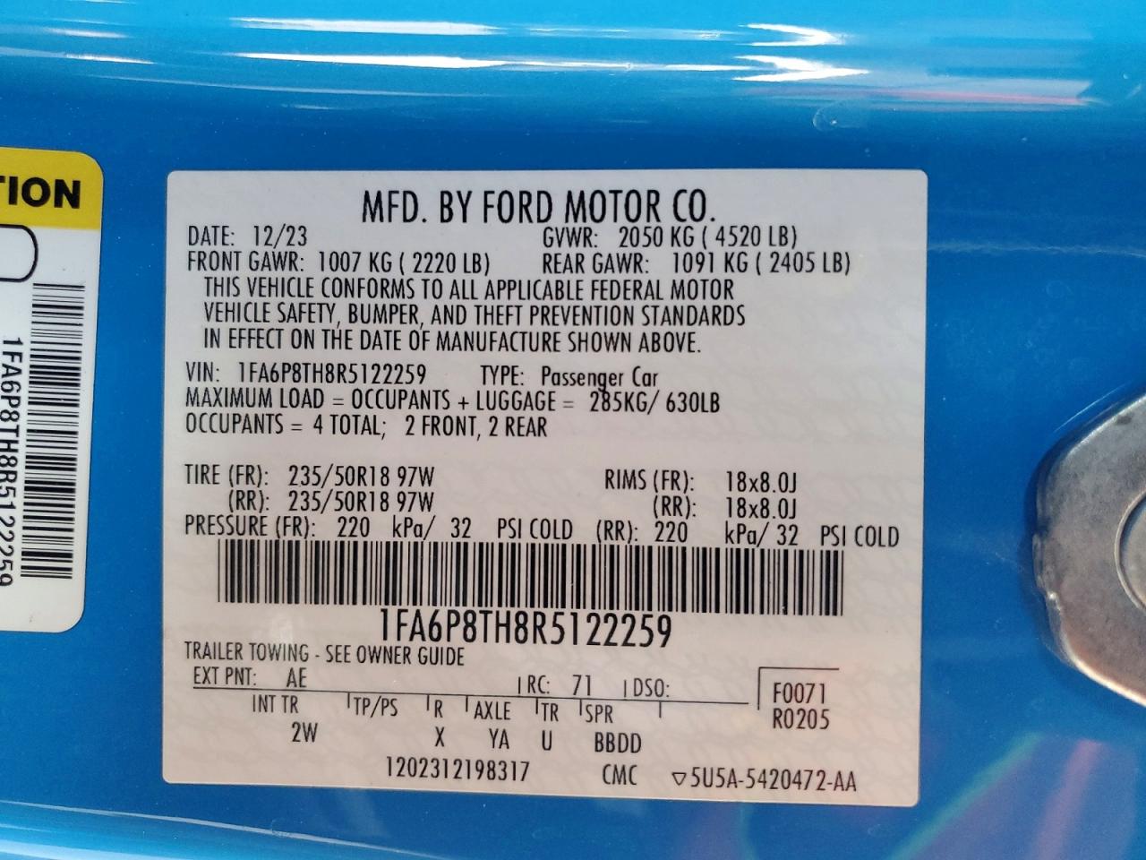 2024 FORD MUSTANG photo 34