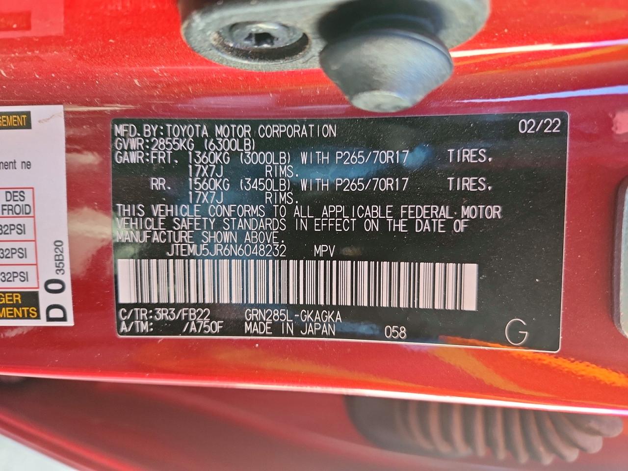 2022 TOYOTA 4RUNNER SR5/SR5 PREMIUM photo 13