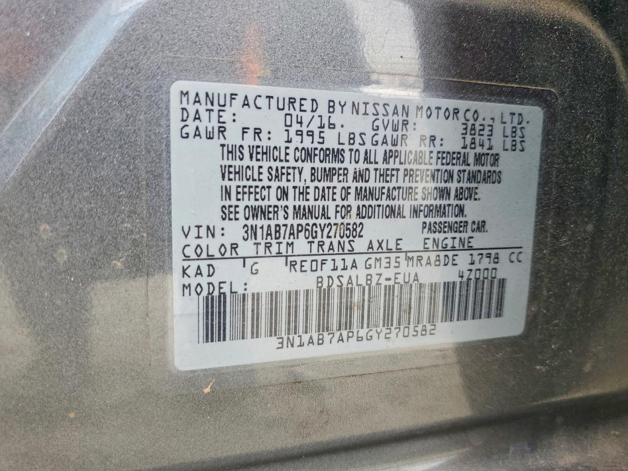 2016 NISSAN SENTRA S photo 13