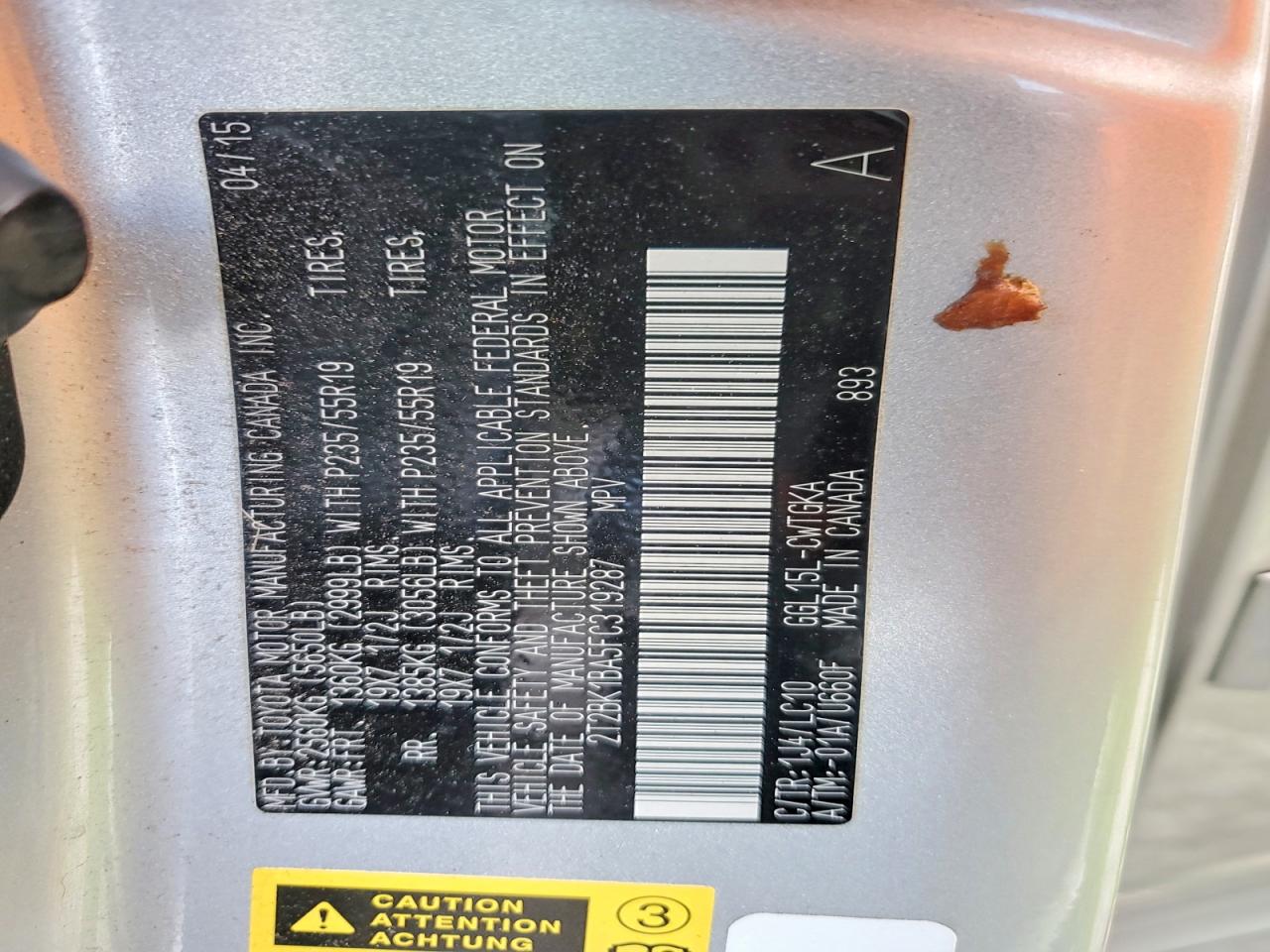 2015 LEXUS RX 350 BASE photo 25