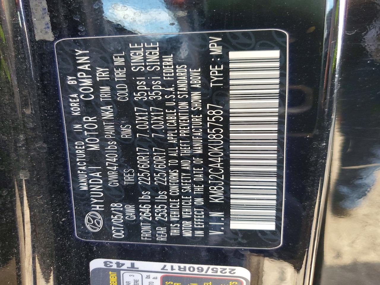 2019 HYUNDAI TUCSON SE photo 13