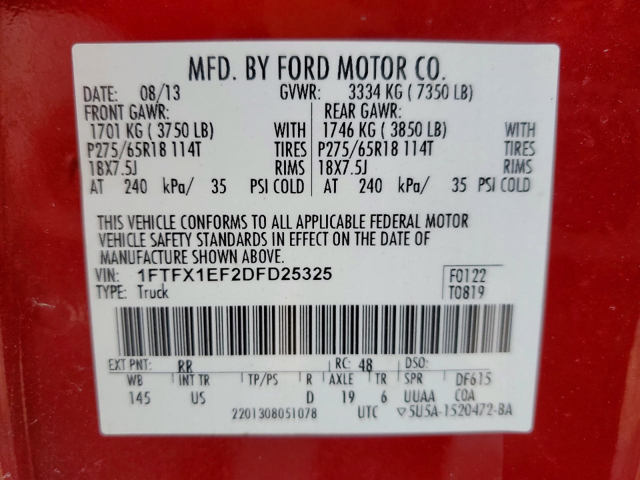 2013 FORD F150 SUPER CAB photo 12