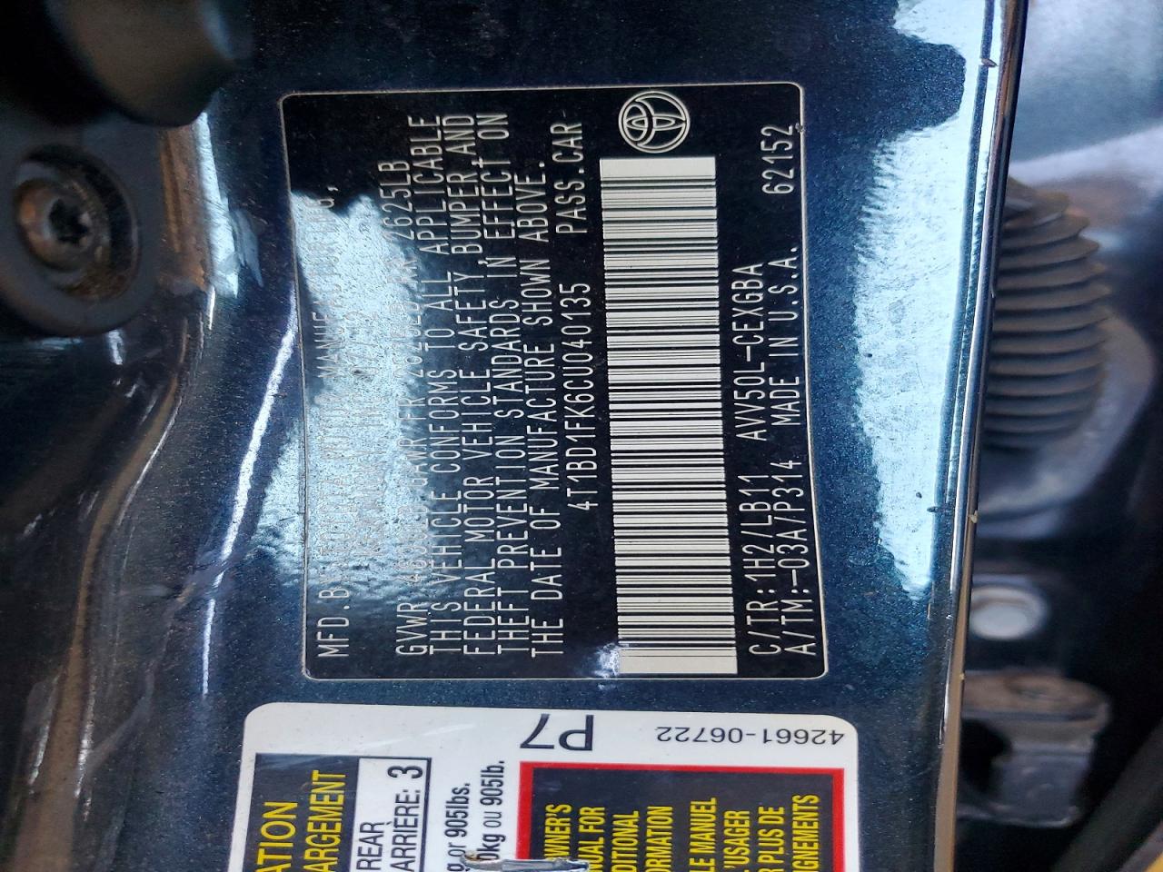 2012 TOYOTA CAMRY HYBRID photo 23